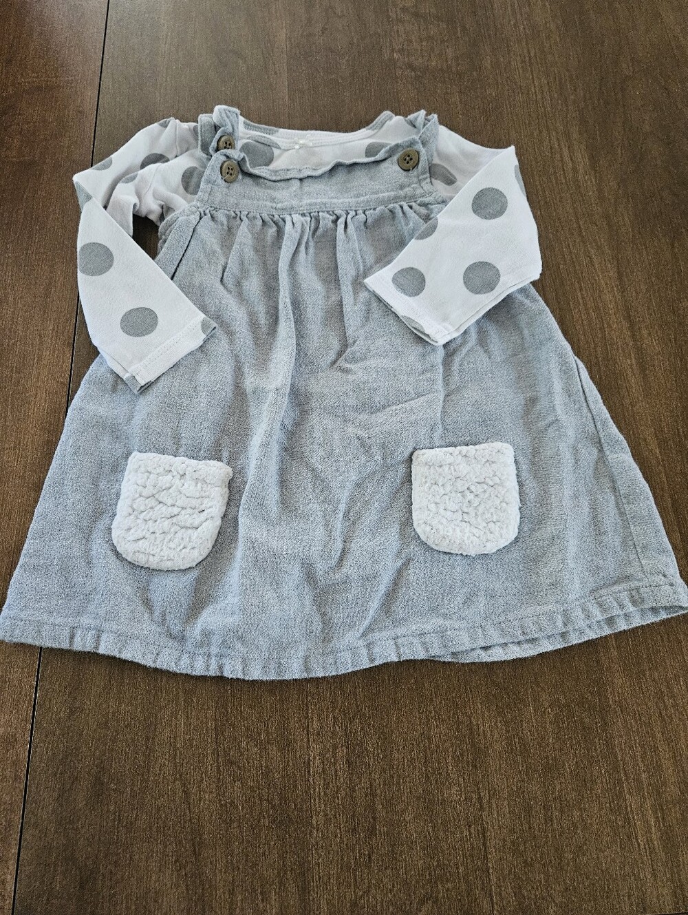 Carter's Long Sleeve Outfit, 18 Month, Gray and White